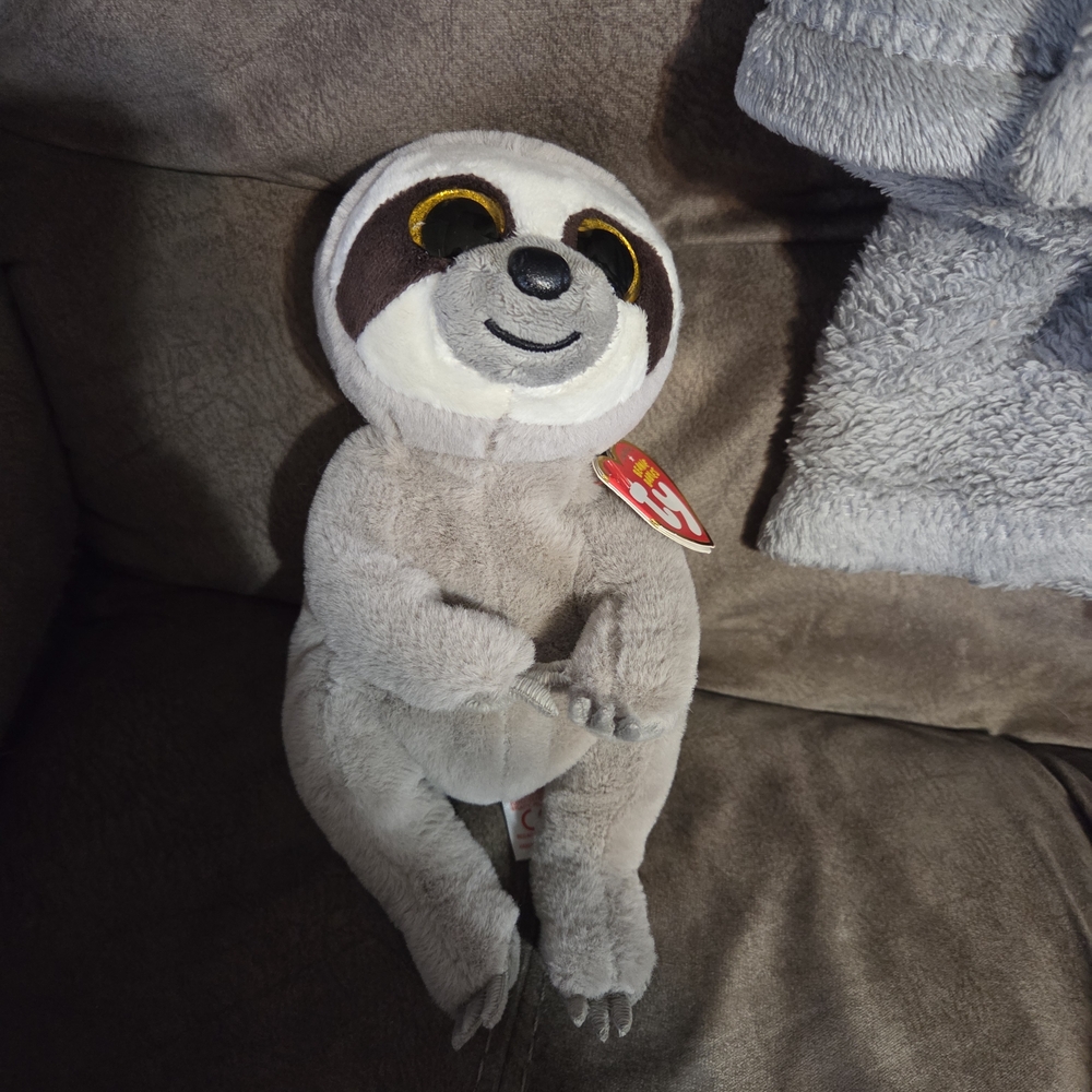 Ty Beanie Baby Gray Sloth Plush - Soft Stuffed Animal